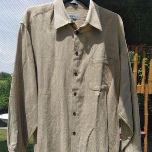 Alfani Men's Long Sleeve Tan Herringbone Dress